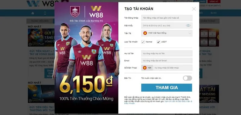 Chú ý thông tin đăng ký chính xác để tạo thành công tài khoản
