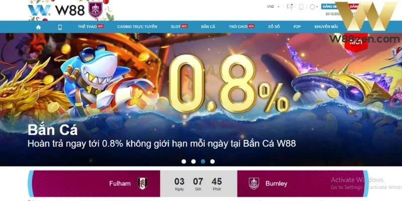 Bắn cá W88 tặng người chơi mới 100% tối đa 500.000 VND