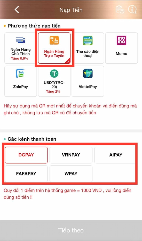 Hướng Dẫn Nạp Tiền C54 Cực Đơn Giản Và Nhanh